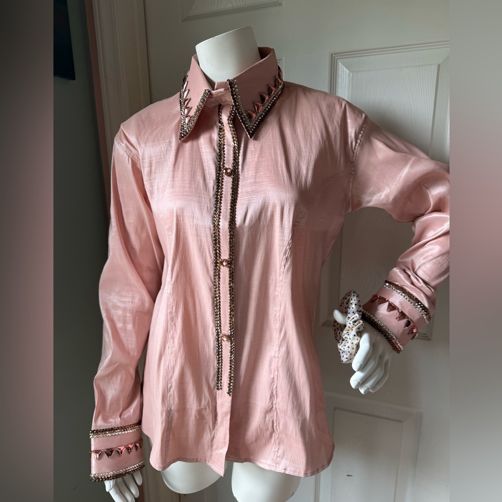 Embellished Champagne/Blush Western Show/Day Shirt